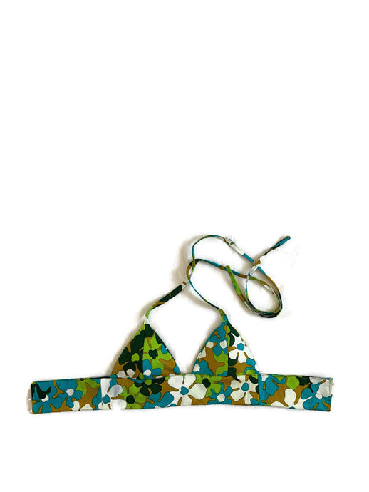 Vintage Green Floral Halter Top
