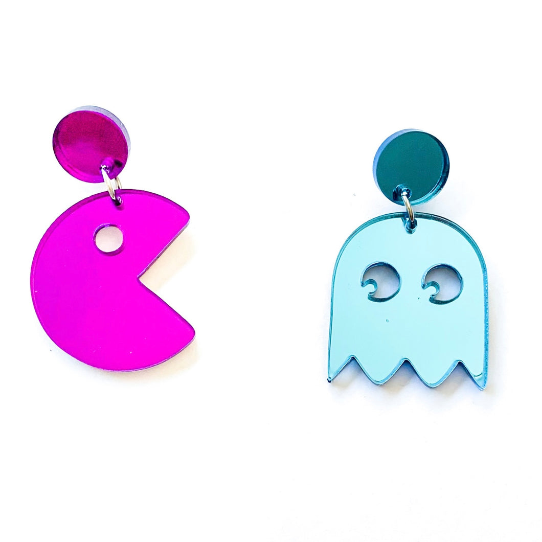 Pacman + Ghost Earrings