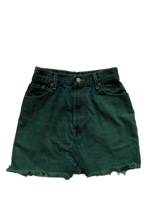 Dark Green Denim Skirt