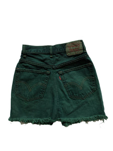 Dark Green Denim Skirt