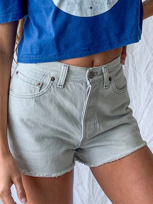 Grey Denim Shorts