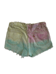 Pastel Destroyed Denim Shorts