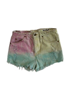 Pastel Destroyed Denim Shorts