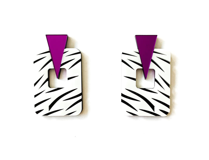 Purple Zebra Earrings