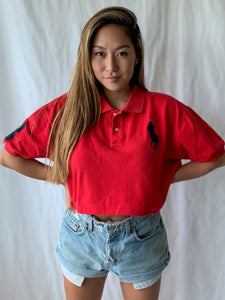 Red Cropped Polo