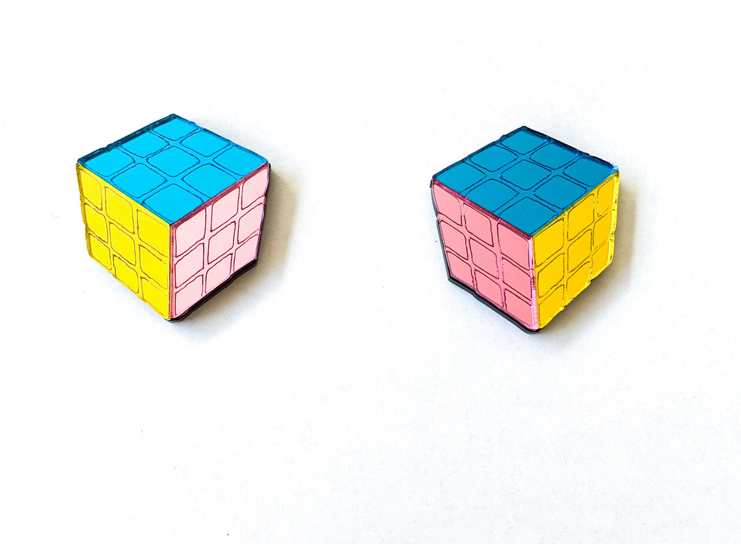 Rubik's Cube Earrings