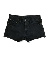 Load image into Gallery viewer, Mid Rise Black Denim Shorts