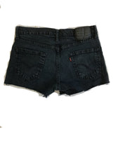 Load image into Gallery viewer, Mid Rise Black Denim Shorts