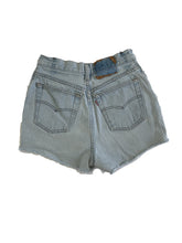 Load image into Gallery viewer, Lightwash Destroyed Denim Shorts